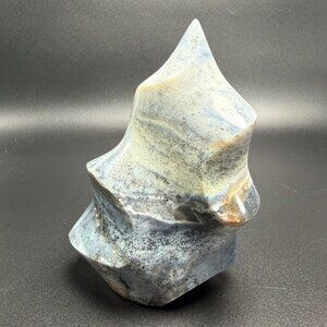 Natural Blue Ocean Jasper Flame Healing Polished Crystal Stone 5" 776g